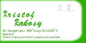 kristof rakosy business card